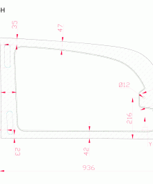 MV15-R2S-H P // Rear SWB R/H Privacy + hole