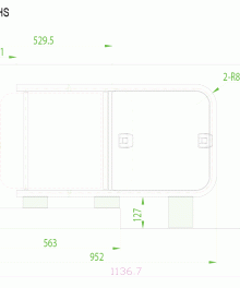 Alternative view of PB07-159-RS3-HS P // Half Slider P3 LWB R/H SLD in privacy