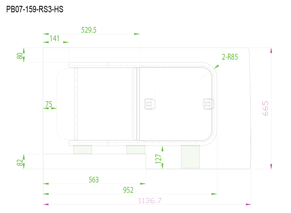 PB07-159-RS3-HS P // Half Slider P3 LWB R/H SLD in privacy - Bild 2