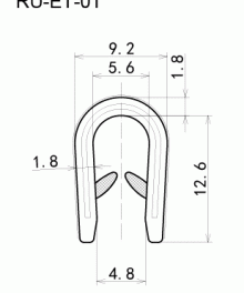 Alternative view of KANTLIST 9 MM - RU-ET-01 // Gummilist: STANDARD - pris/m