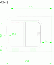 Alternative view of VWCM-R1-HS P // Half Slider R/H Privacy
