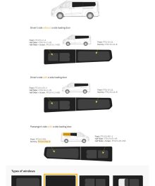 Fönster till din Ford Transit Custom 2013 - skåpbil -  // Rear LWB R/H Blank  - FTCU13-R2L-B P