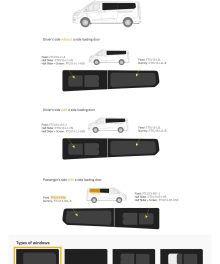 Fönster till din Ford Transit Custom 2013 - skåpbil -  // Rear LWB R/H Privacy  - FTCU13-R2L P