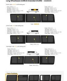 Fönster till din Volkswagen Crafter 2006 -2017 / Mercedes Sprinter 2006 - skåpbil -  // P2 LWB L/H Privacy  - MS06-L2L P