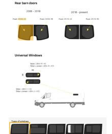 Fönster till din Volkswagen Crafter 2006 -2017 / Mercedes Sprinter 2006 - skåpbil -  // Barn Door (06-18) L/H Privacy  - MS06-LB P