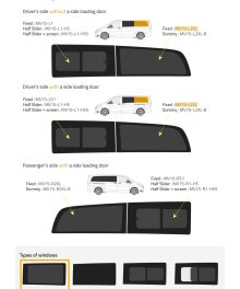Fönster till din Mercedes Vito 2015 - skåpbil -  // Rear XLWB Glass L/H Privacy  - MV15-L2XL P