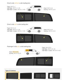 Fönster till din Mercedes Vito 2015 - skåpbil -  // Rear LWB Glass R/H Privacy  - MV15-R2L P