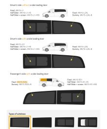 Fönster till din Mercedes Vito 2015 - skåpbil -  // Rear XLWB Glass R/H Privacy  - MV15-R2XL P