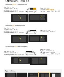Fönster till din Fiat Ducato 2007 - / Citroen Jumper 2007 - / Peugeot Boxer 2007 - skåpbil -  // Half Slider P2 MWB R/H Privacy  - PB07-L2M-HS P