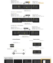 Fönster till din Fiat Ducato 2007 - / Citroen Jumper 2007 - / Peugeot Boxer 2007 - skåpbil -  // Half Slider P3 L/XLWB L/H Privacy + screen  - PB07-L3XL-HSS P