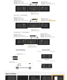 Fönster till din Fiat Ducato 2007 - / Citroen Jumper 2007 - / Peugeot Boxer 2007 - skåpbil -  // Half Slider P3 XLWB L/H SLD Privacy + screen  - PB07-LS3XL-HSS P