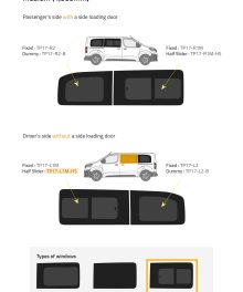 Fönster till din Peugeot Expert 2017 - / Citroen Jumpy 2017 - / Opel Vivaro 2019 - / Toyota Proace 2017 - skåpbil -  // Half Slider M/LWB L/H Privacy  - TP17-L1M-HS P