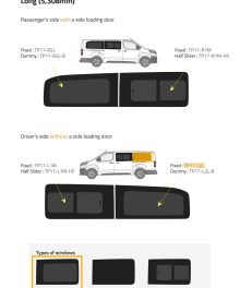 Fönster till din Peugeot Expert 2017 - / Citroen Jumpy 2017 - / Opel Vivaro 2019 - / Toyota Proace 2017 - skåpbil -  // Rear LWB L/H Privacy  - TP17-L2L P