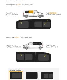 Fönster till din Peugeot Expert 2017 - / Citroen Jumpy 2017 - / Opel Vivaro 2019 - / Toyota Proace 2017 - skåpbil - // Front M/LWB R/H Privacy - TP17-R1M P