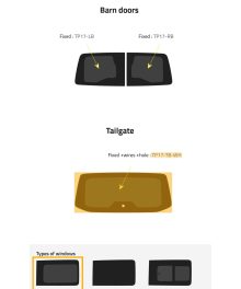 Fönster till din Peugeot Expert 2017 - / Citroen Jumpy 2017 - / Opel Vivaro 2019 - / Toyota Proace 2017 - skåpbil -  // Tailgate Privacy +wires +hole  - TP17-TB-WH P