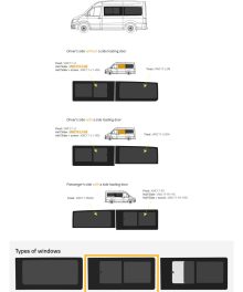 Fönster till din MAN TGE 2017 - / Volkswagen Crafter 2017 - skåpbil -  // Half Slider L/H Privacy  - VWC17-L1-HS P
