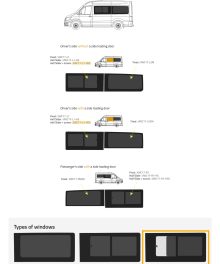 Fönster till din MAN TGE 2017 - / Volkswagen Crafter 2017 - skåpbil -  // Half Slider L/H Privacy + screen  - VWC17-L1-HSS P