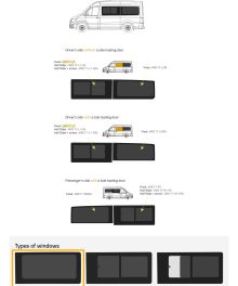 Fönster till din MAN TGE 2017 - / Volkswagen Crafter 2017 - skåpbil -  // Front L/H Privacy  - VWC17-L1 P
