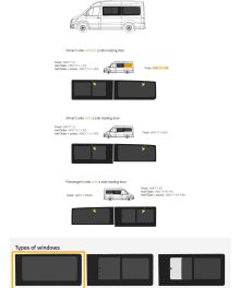 Fönster till din MAN TGE 2017 - / Volkswagen Crafter 2017 - skåpbil -  // P2 MWB L/H Privacy  - VWC17-L2M P
