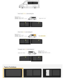 Fönster till din MAN TGE 2017 - / Volkswagen Crafter 2017 - skåpbil -  // P2 MWB L/H SLD Privacy  - VWC17-LS2M P