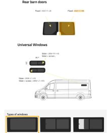 Fönster till din MAN TGE 2017 - / Volkswagen Crafter 2017 - skåpbil -  // Barn door R/H Privacy  - VWC17-RB P
