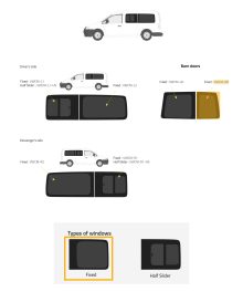 Fönster till din Volkswagen Caddy Maxi 2003 - skåpbil -  // Barn Door R/H Privacy  - VWCM-RB P